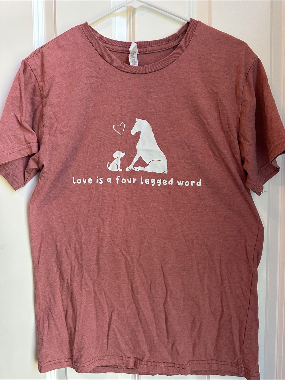 Kids Dusty Rose Short-Sleeve Tee with White Pet Graphic